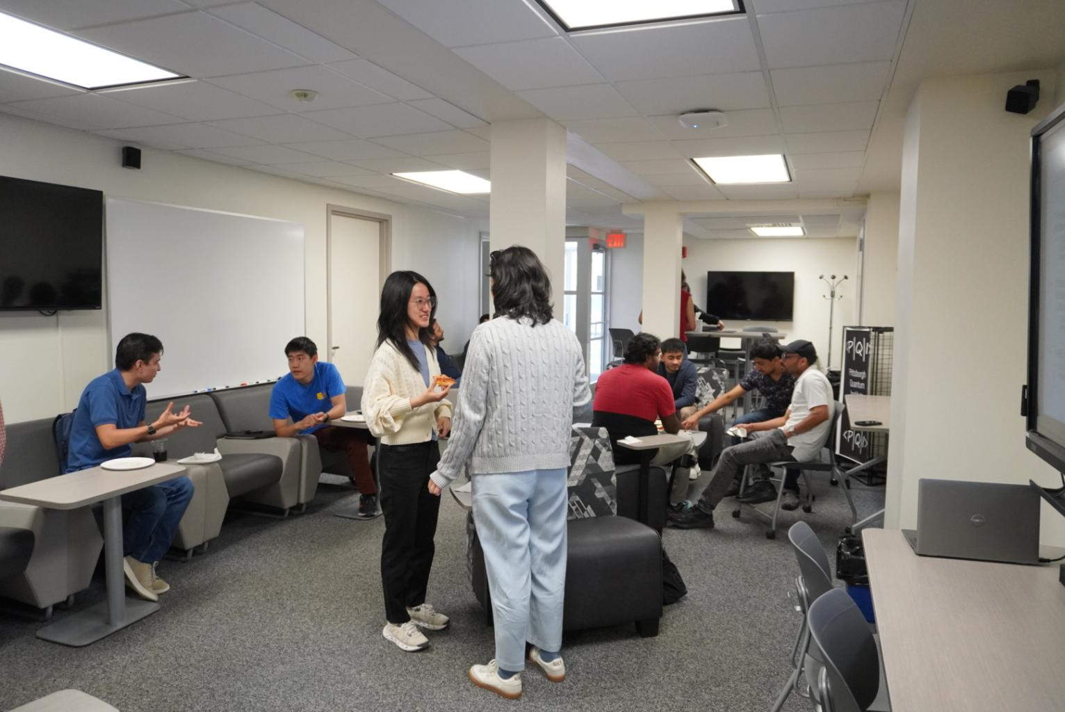 students meeting eachother